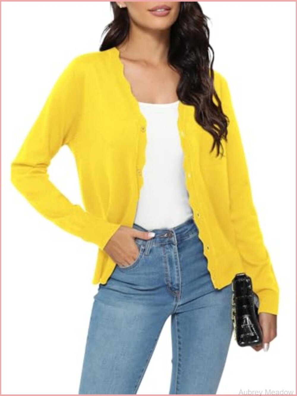 Long Sleeve Open Front Cardigan Lightweight V-Neck Button Down Knit - Picture 4 of 6